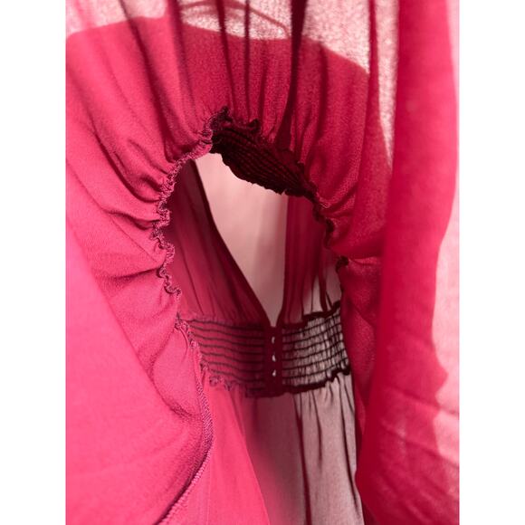 NEW Torrid Sheer Burgundy Babydoll Blouse Size 2X Top - Picture 2 of 7